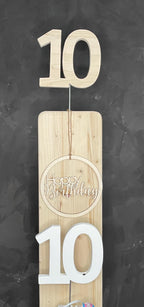 Geburtstagsdeko aus Holz - Ersatzstecker Zahlen & Türkranz Happy Birthday