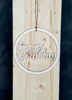 Geburtstagsdeko aus Holz - Ersatzstecker Zahlen & Türkranz Happy Birthday