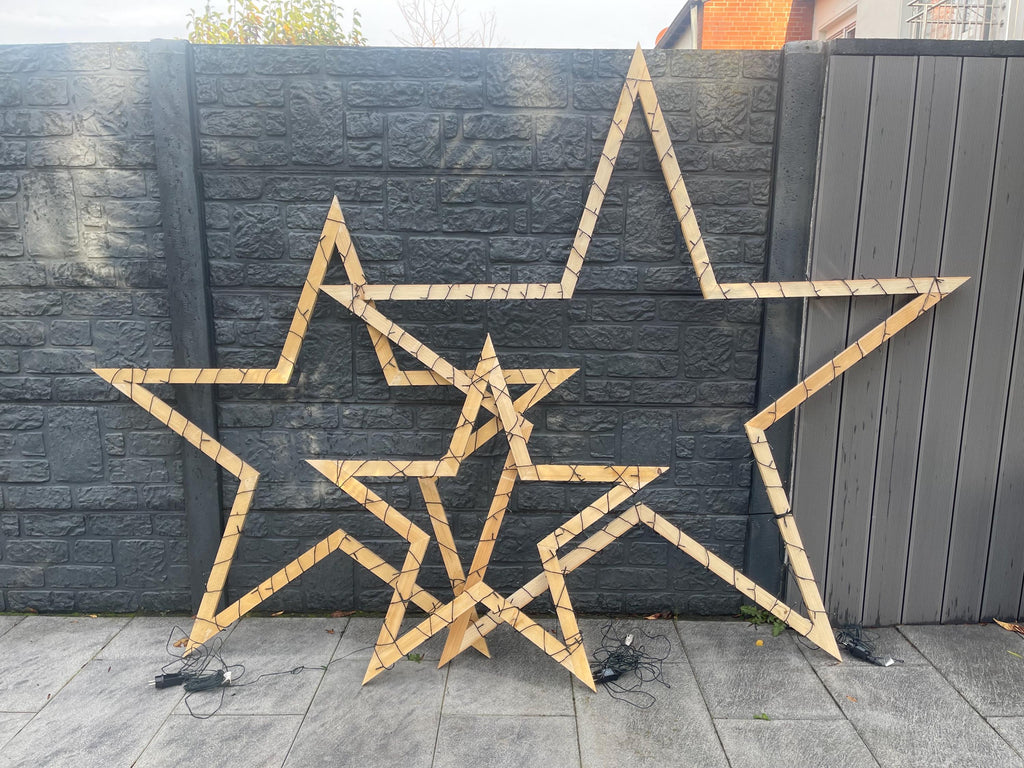 XL Stern Bausatz aus Holz für Außenbereich - Ohne Lichterkette in 3 Größen