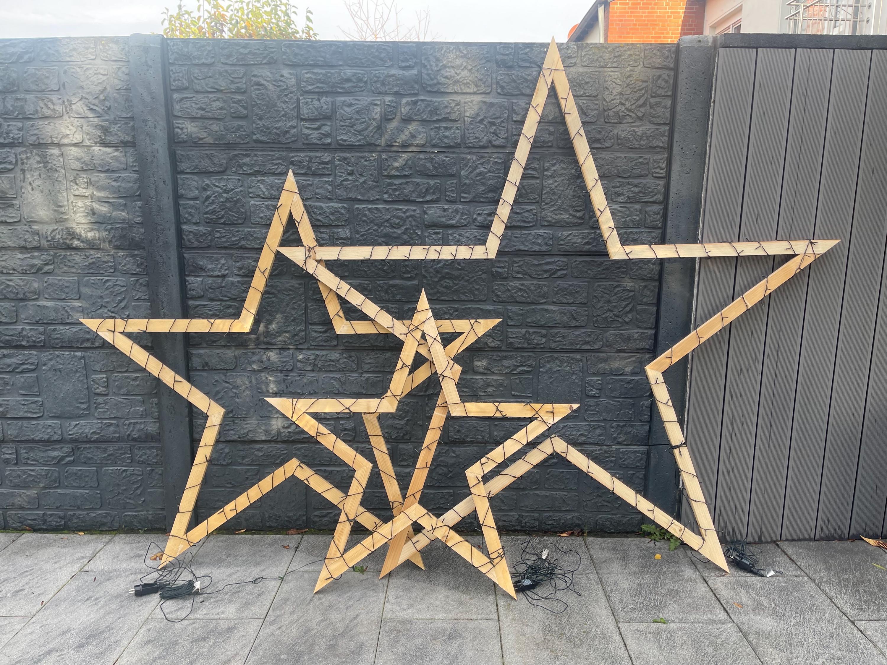 XL Stern Bausatz aus Holz für Außenbereich - Ohne Lichterkette in 3 Größen