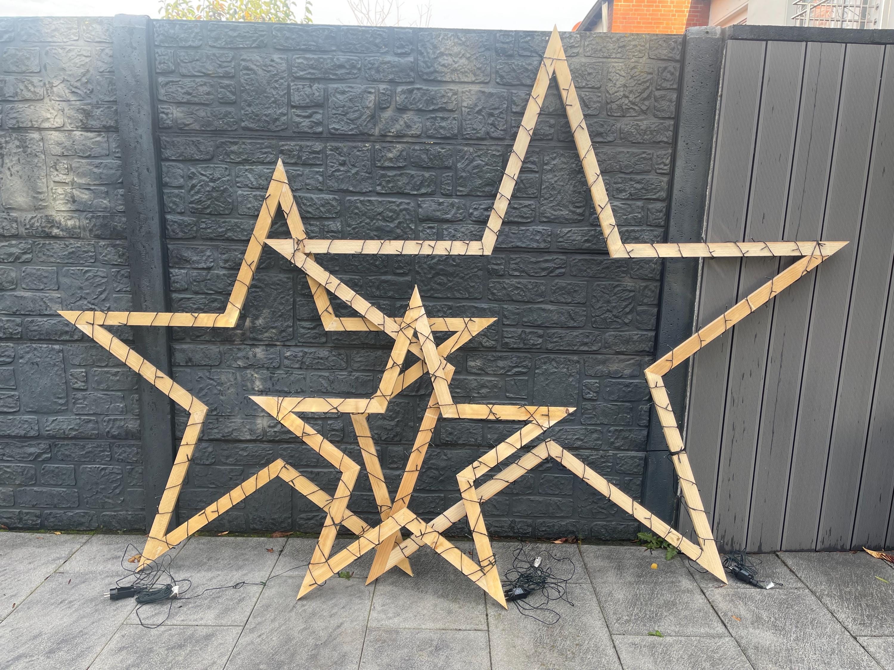 XL Stern Bausatz aus Holz für Außenbereich - Ohne Lichterkette in 3 Größen